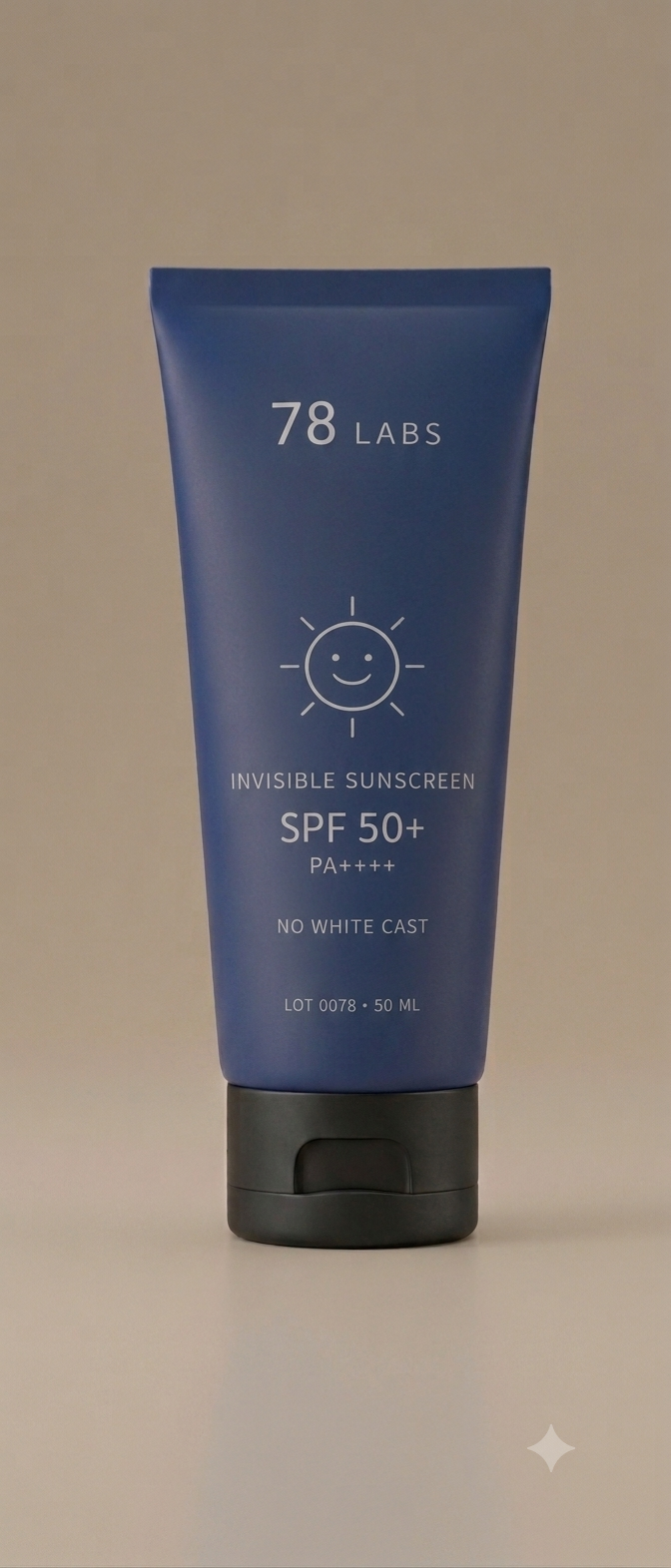 78 Labs sunscreen tube with charcoal cap